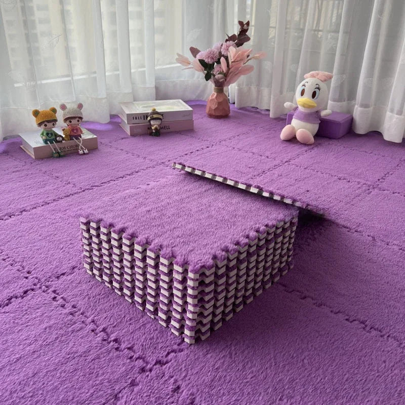 BrandName Baby Plush Activity Play Mat EVA Foam Non Slip Waterproof Puzzle Stitching Mat 30x30cm Model PT301