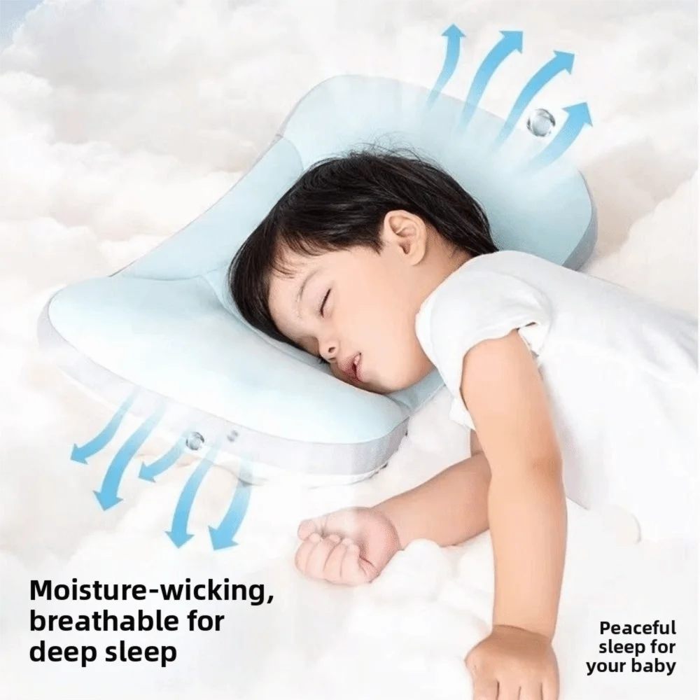 New Reversible Baby Pillow Breathable Comfortable Newborn Pillow Soft Green Baby Sleep Pillow Children