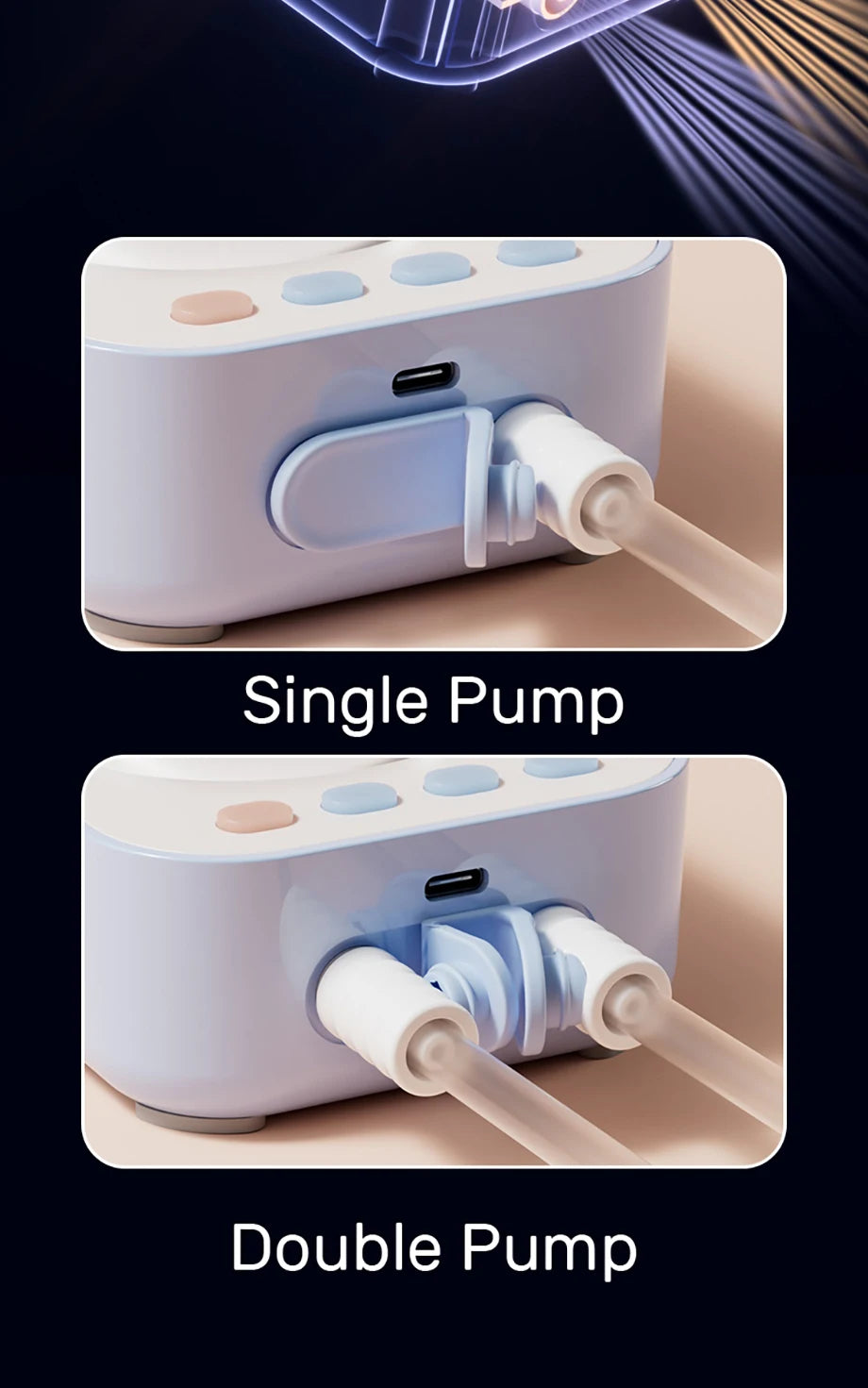 NCVI Hands Free Wearable Breast Pump, Combined with Strong Motor and Wearable Cups, 4 Modes 9 Levels, 21/24/28mm, Low Noise