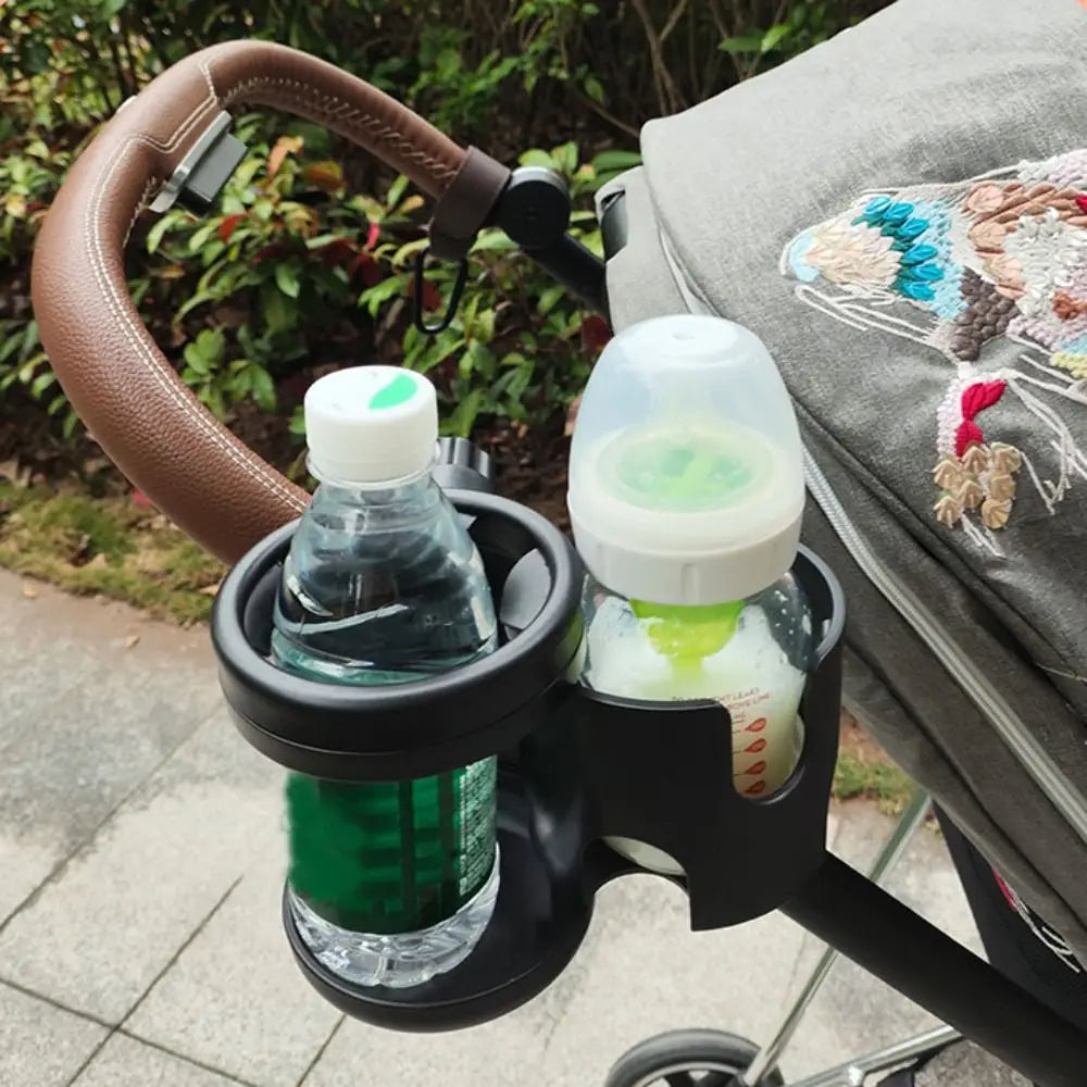 Anti-slip 2 in 1 Baby Stroller Cup Holder Easy To Install Adjustable Kids Cup Stand Black Non-slip