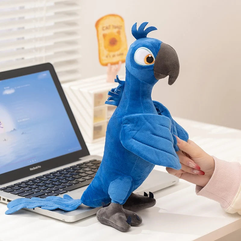 2026 High Quality 1pc 35cm Cartoon Blue Parrot Plush Toy Blu & Jewel Bird Doll Soft Stuffed Animal Cute Christmas Gift For Kids