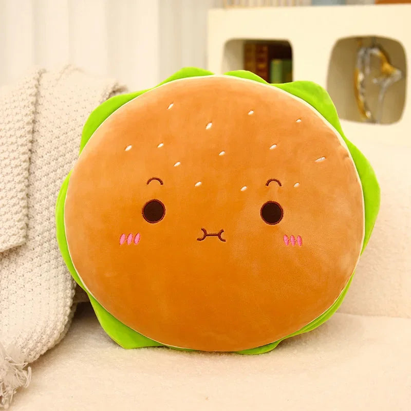 French Fries Hamburger Plush Toy Cute Pizza Foodie Snack Throw Kawaii Christmas Gift Pillow Kids Stuffed Toys Room Decoration