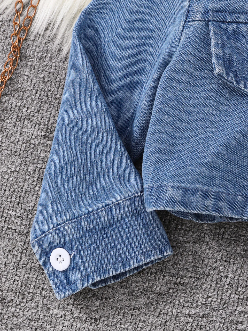 Girls Floral Halter Dress + Denim Jacket Two-Piece Set Spring Autumn Cute Baby Outfit Combination
