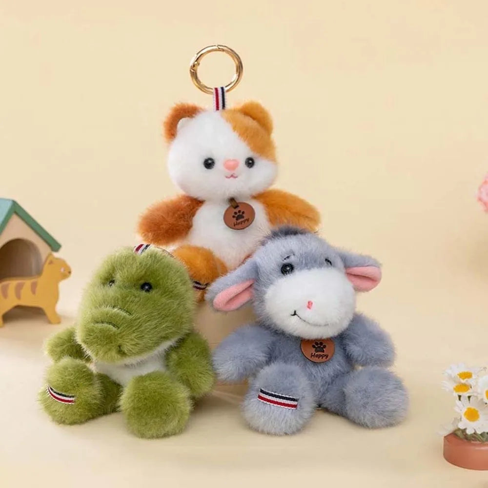 Kawaii Animal Lion Doll Cute Jumping Series Plush Pendant Rhinoceros Sloth Panda Monkey Toy Bee Husky Crocodile Super Soft Kids