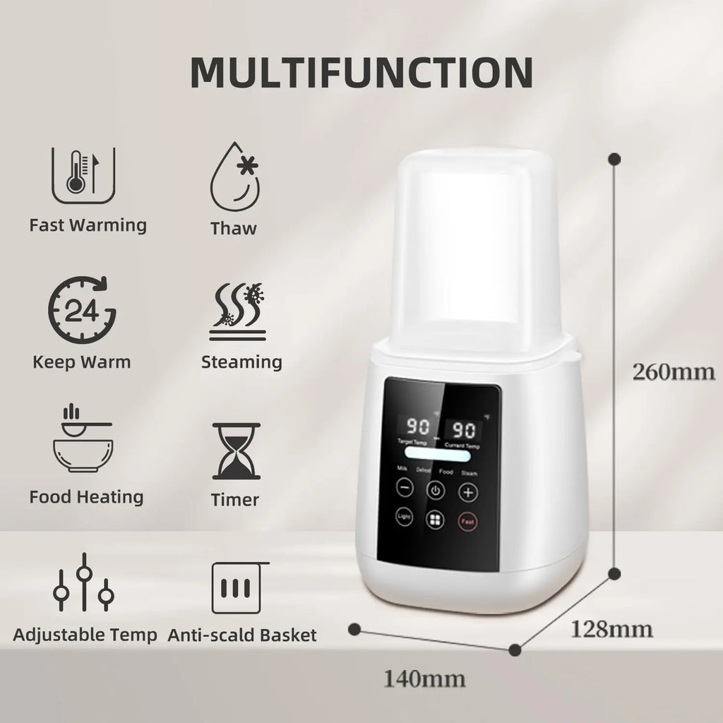 TINSOL Milk Warmer Warmer and Steriliser 6 in 1 Multifunction Breast Warmer Precise Temperature Control Baby Bottle Warmer