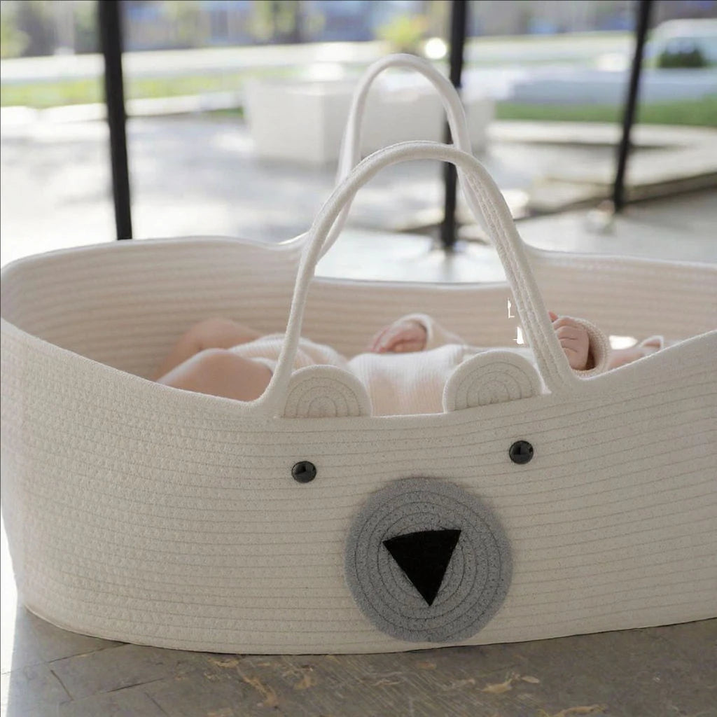 Newborn Infant Cradle Portable Outdoor Cotton Rope Woven Baby Sleeping Clothing Storage Nursery Storage Basket Toddler Nest Bed