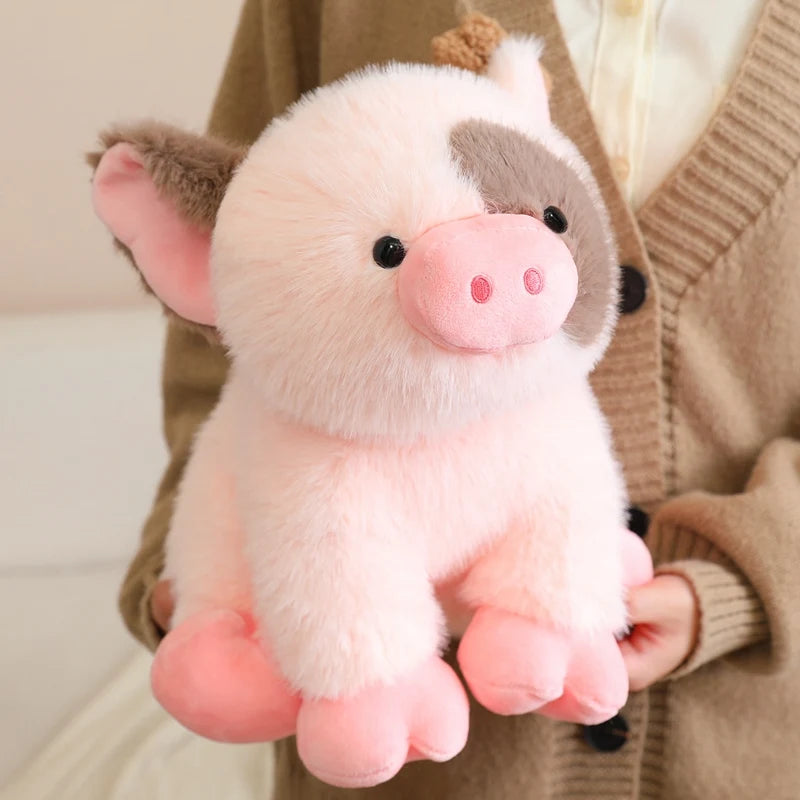 Cute Sitting Animals miniature fragrant pig Cat Soft Plush Dolls Stuffed Lifelike piglet Plushie Baby Toys Gifts For Children