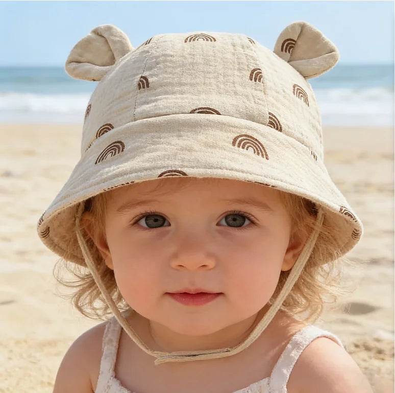 Summer Baby Sun Hat 0-1 Year Old Baby Sunshade Cap Fisherman Hat Infant Breathable Sun Hat Outdoor Beach Hat Boys Girls Casual