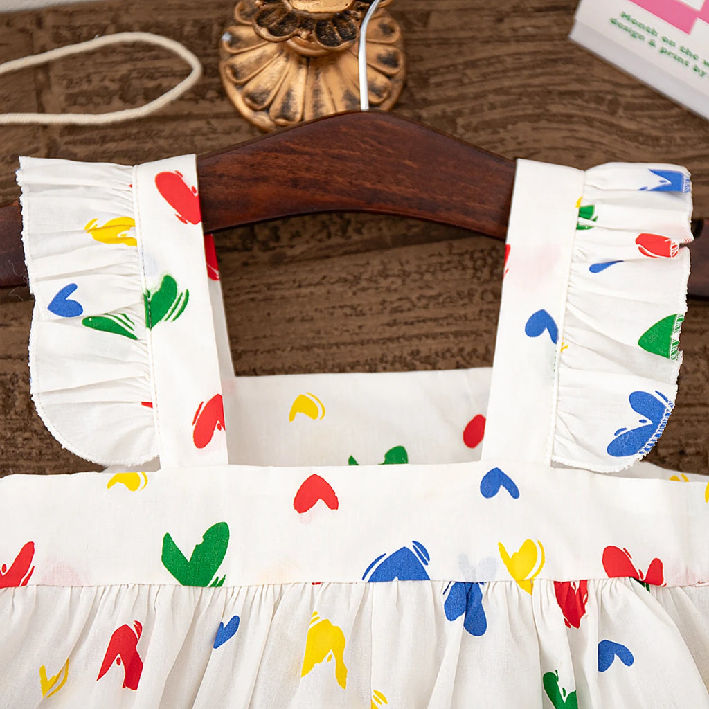 Send A Cartoon Ornament  Summer Cotton Comfortable Fashion Lovely Baby Girl Dress Korean Style Casual Toddler Beach Dress