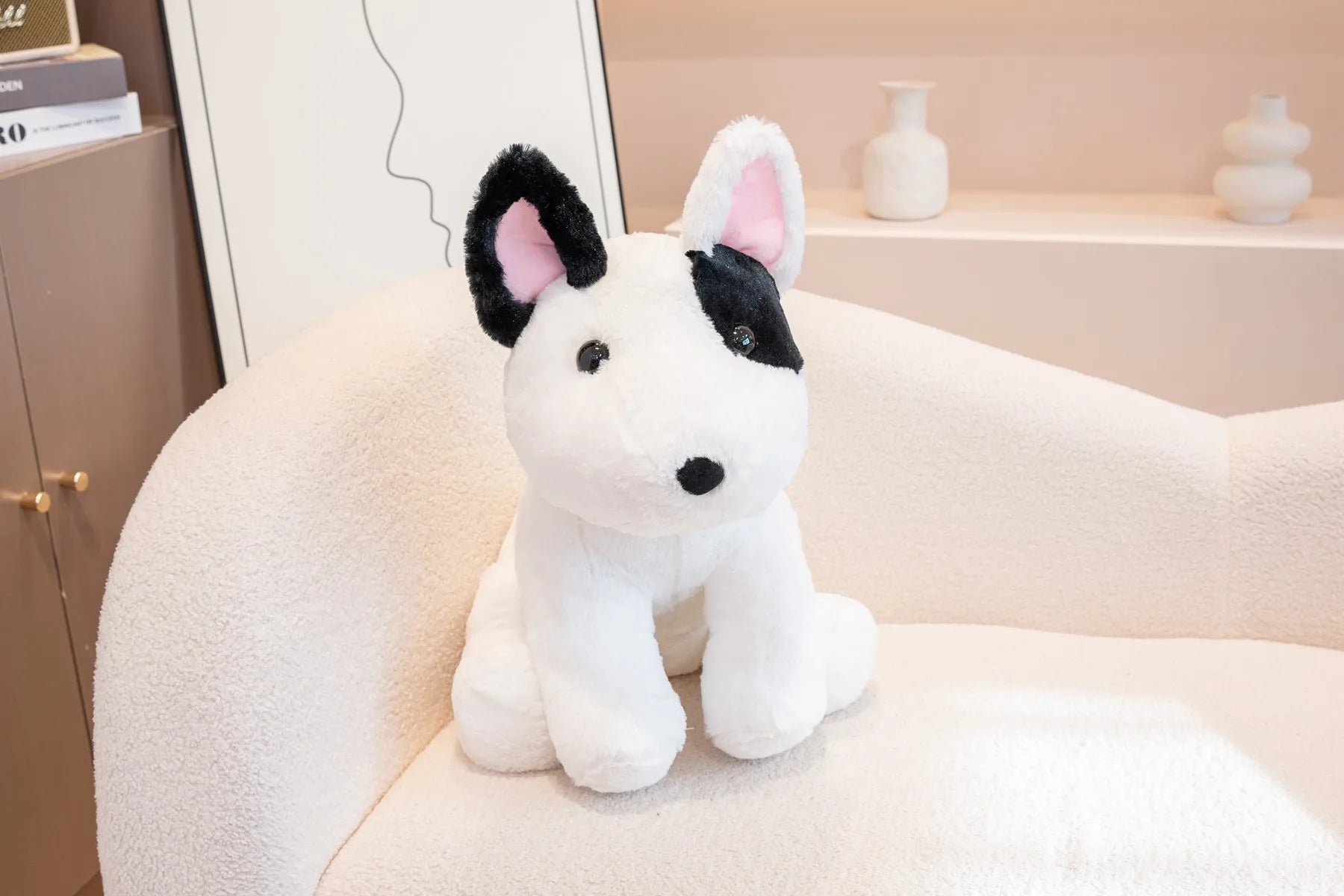 New 40/50cm Sitting Posture Bull Terrier Plush Toys Kawaii Pet Dog Stuffed Animal Toy Sleep Mate Throw Pillow Kid Birthday Gift