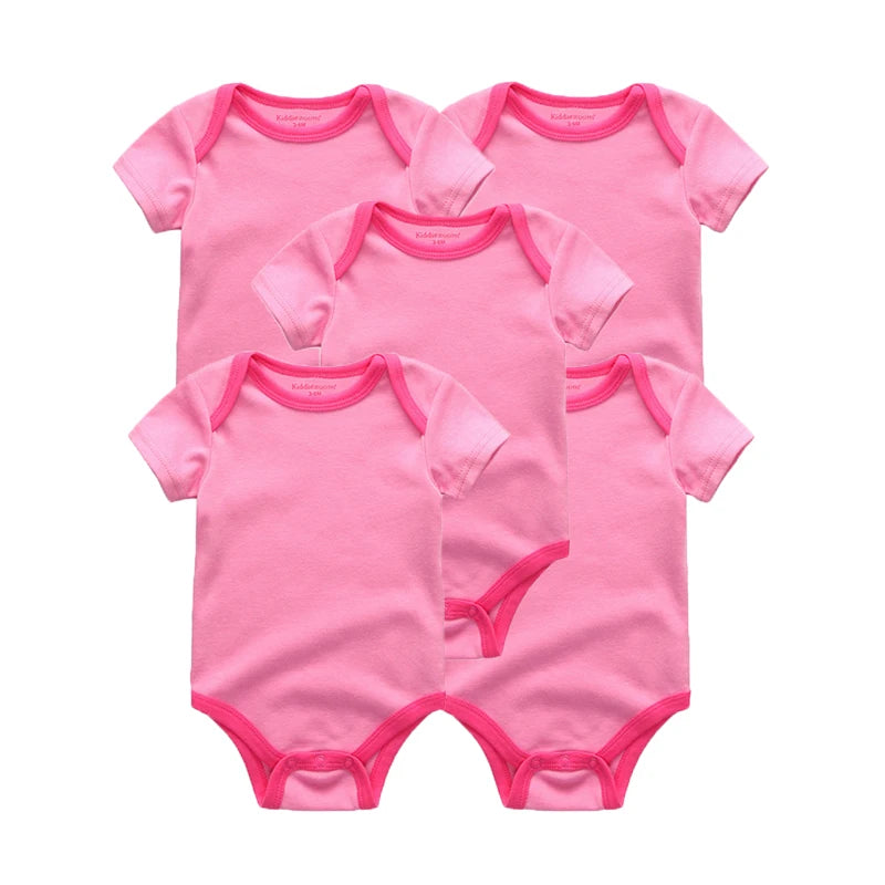 Carter's 5-Piece Solid Color Unisex Baby Bodysuits Short Sleeve Onesies 0-12M Soft Cotton