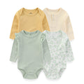 4-Piece Cute Baby Boys Girl Long Sleeve Bodysuits Newborn Onesies 0-12 Months Infant Clothes Four Seasons Bebe Clothing
