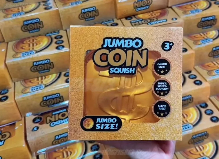 ///Dollar Gold Coin Squishy Slow Rising Stress Relief Fidget Toy Large Size Soft PU Squeeze Toy Funny Wealth Themed Desktop Gift