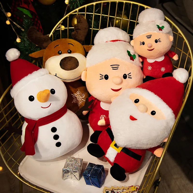 1pc 23cm-50cm Cute Santa Claus Snowman Elk Granny Plush Toys Christmas Decor Dolls Stuffed Soft For Baby Kids Gift