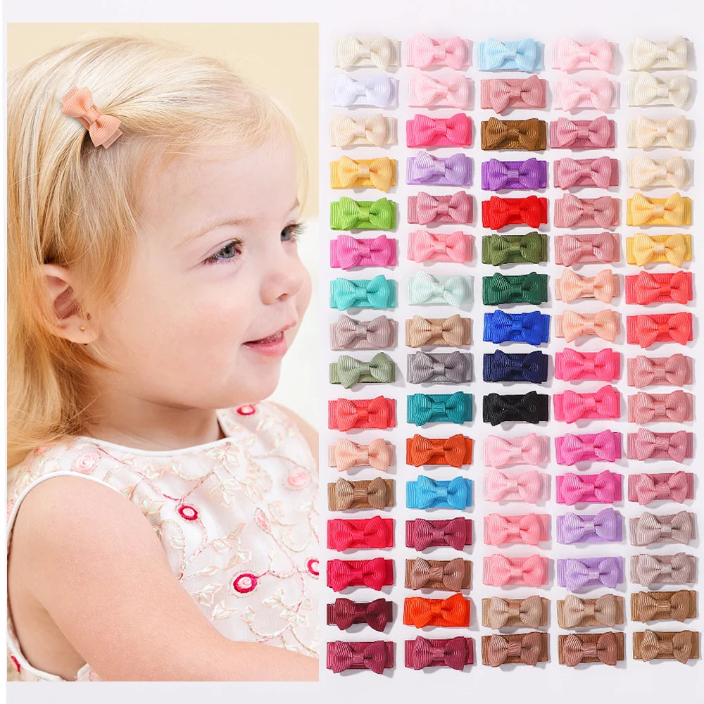 20Pcs/set Baby Safe Hairpins Mini Bows Hair BB Hairclips Candy Color Hairgripes Children Lovely Hair Accessories