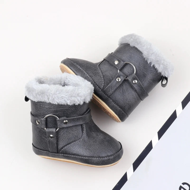 Hot Selling Winter Baby Boy And Girl Pre Walking Toddler Shoes Fashion Design Fleece-lined For 0-18M Baby Winter Cotton Boots