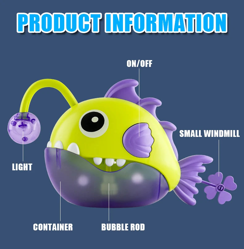 Baby Bath Soothing Toy, Bathroom Bubble Machine, Children's Fish Tank Water Play, Electric Early Education Bubble Blower