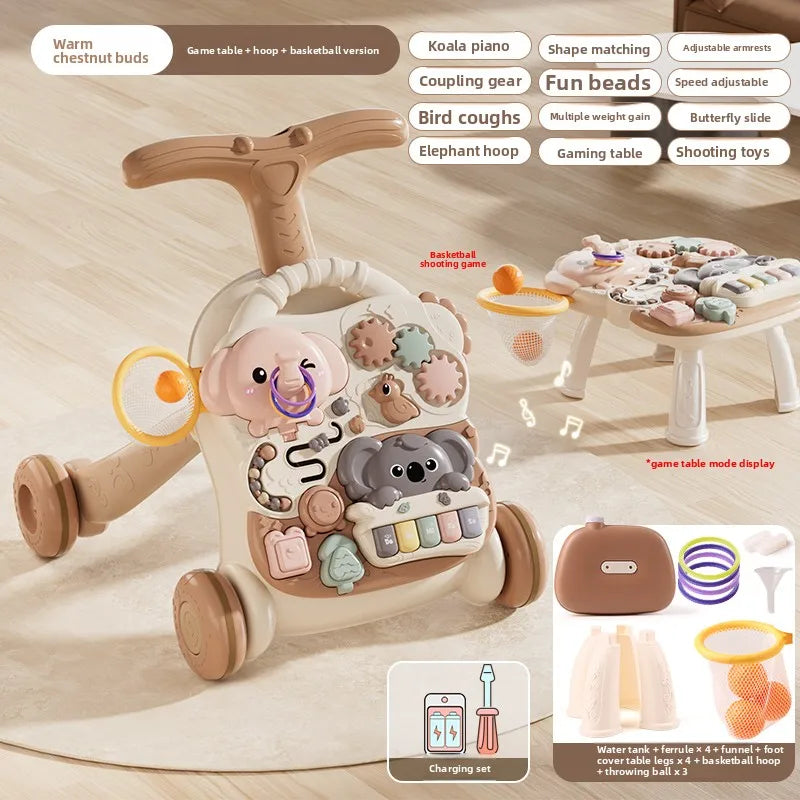 Multifunctional Baby Walker Toy Anti-Rollover With Adjustable Height And Learning Push Activity Center Model AWT01