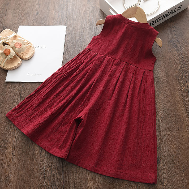 Bear Leader Kids Girls Jumpsuits 2023 New Fashion Girl Baby Casual Bodysuits Children Solid Costumes Sleeveless Clothing 3-7Y