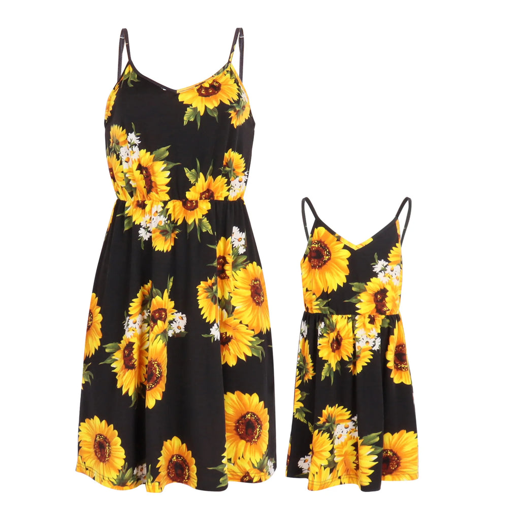 Summer Long Dress Robe Femme Casual Family Matching Outfits Boho Children's Clothing Beach Mother Daughter Dress Vestidos