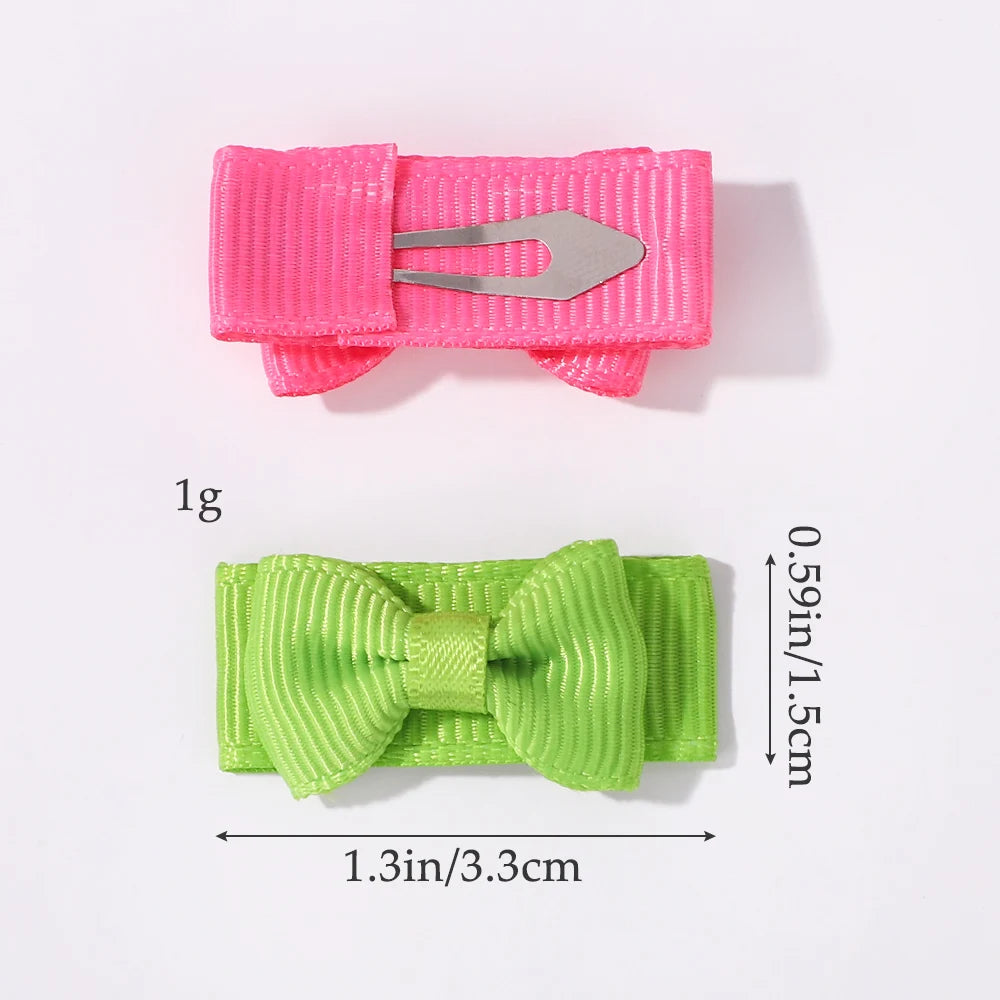 20Pcs/set Baby Safe Hairpins Mini Bows Hair BB Hairclips Candy Color Hairgripes Children Lovely Hair Accessories