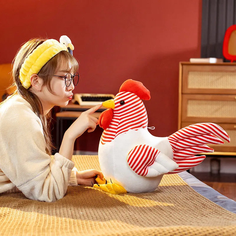 Nice 1pc Simulation Cock Plush Toys Stuffed Soft Chicken Dolls Animal Poultry Pillow Funny Home Cushion Decor Birthday Gift