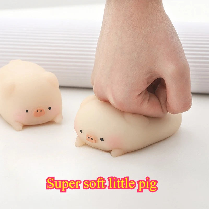 Cute Flesh Color Pig Squishy Squeeze Toy, Super Soft Slow Rising Stress Relief Fidget Toy, Adult Decompression Sensory Gift