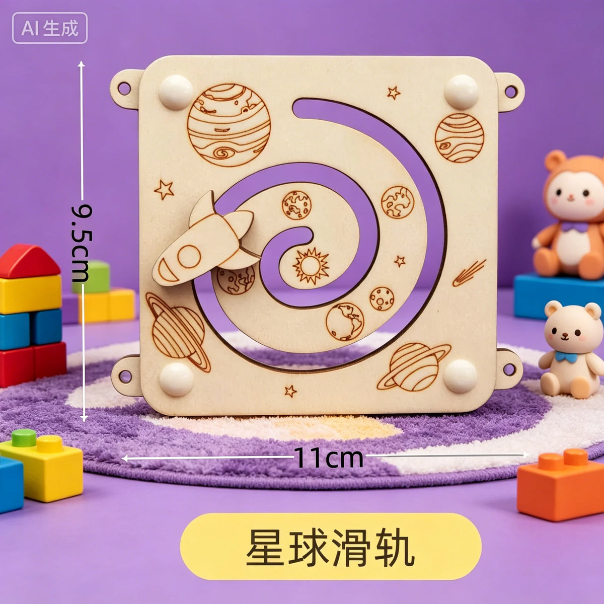 Montessori Busy Board Wooden Sensory Activity Led Switches Gears Maze Lacing For Toddlers Fine Motor Skills