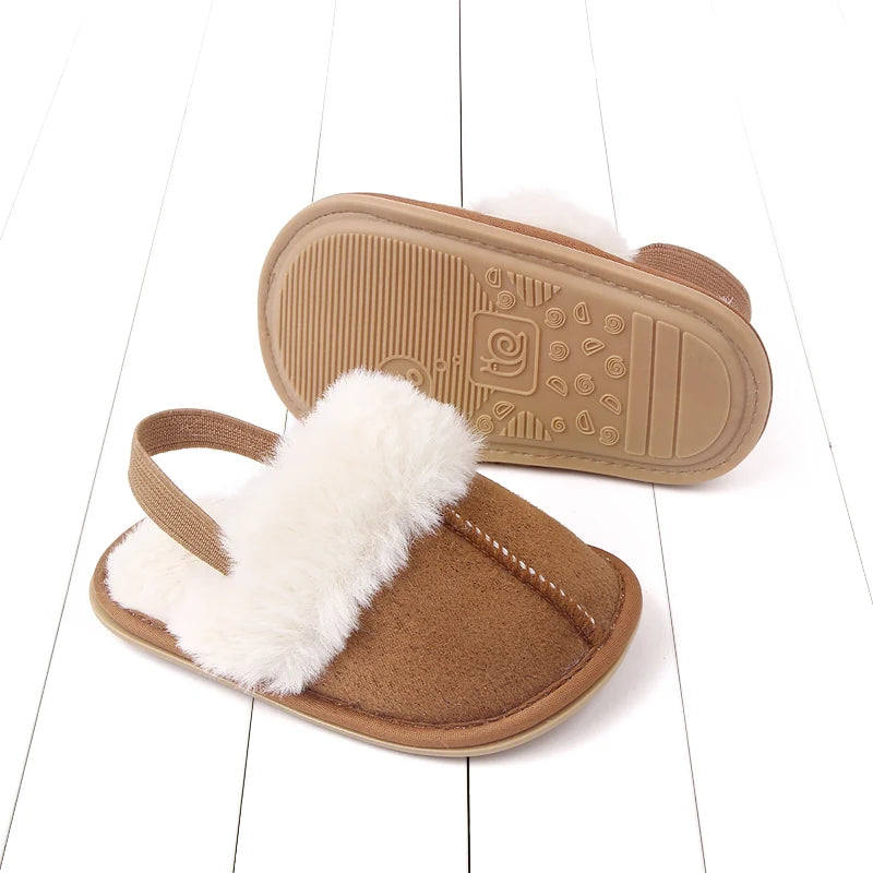 Winter and Autumn Baby Girl Boy Cotton Mop TPR Sole Anti Slip Solid Three Colors Warm Newborn Toddler Shoes First Walkers BC2345