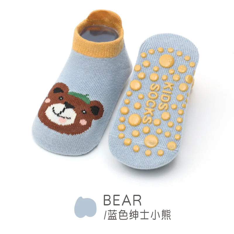 Non Slip Baby Toddler Socks Soft Anti Skid Floor Socks for Newborns and Infants With Rubber Grips For 0-5Years Cotton Baby Socks