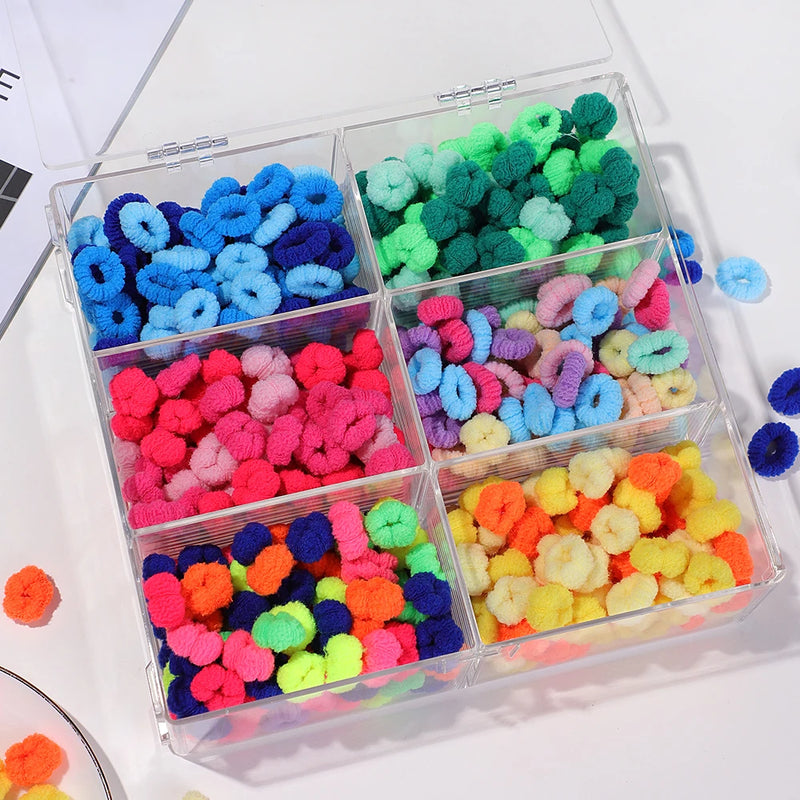 100Pcs Children Elastic Hair Bands Girls Colorful Hair Ties Ponytail Holder Rubber Bands Mini Scrunchie Kids Hair Accessories