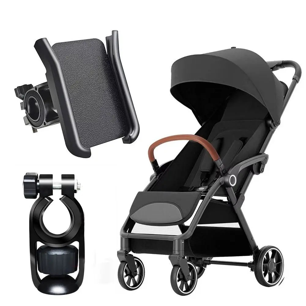 Baby Stroller Cellphone Holder 360° Rotate Handfree Phone Bracket Baby Pram Shockproof Mobile Phone Support Stroller Supplies
