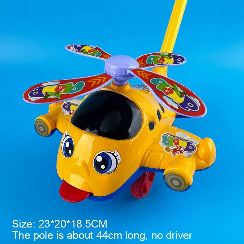 Baby Walker Toy Hand Push Toddler Toy Plane Car Toys Push Along Walking Toy for Kids Children Boys Girls Outdoor