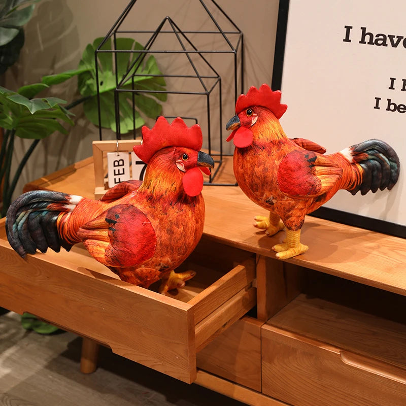 Hot High Quality 30/48cm Simulation Rooster Plush Toys Life Like Chicken Pillow Stuffed Soft Animal Dolls For Room Decor Gift