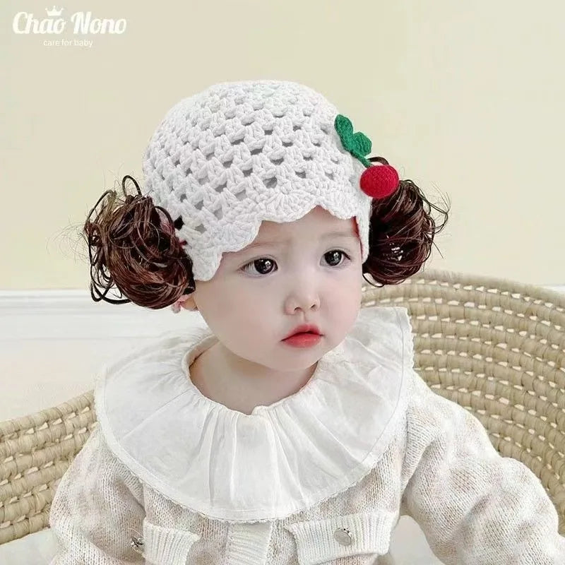 Solid Color Lace Turban Baby Hat Knitted Newborn Girls Hat Model Hn-001 Wholesale