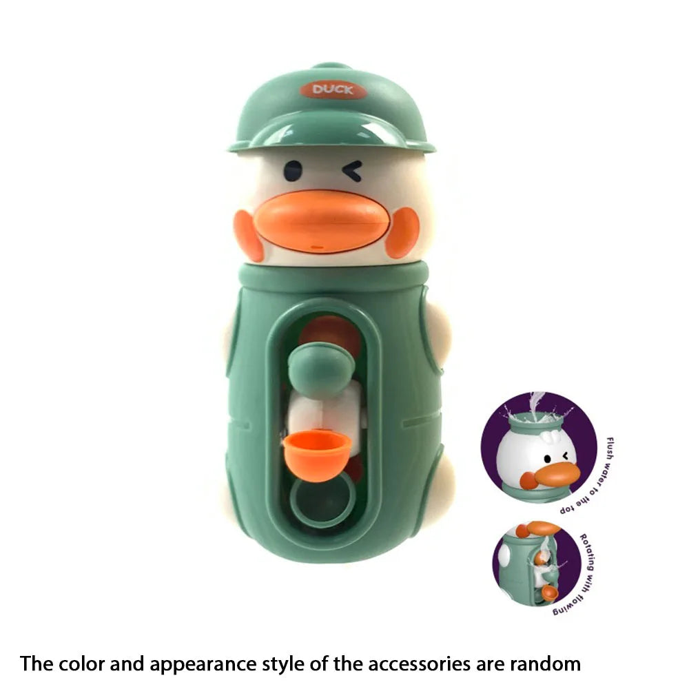Cute Duck&Elephant Shower Bath Toys Water Play Spinner with Suction Cup Waterwheel Bathroom&swimming Pool Games for Kids Holiday