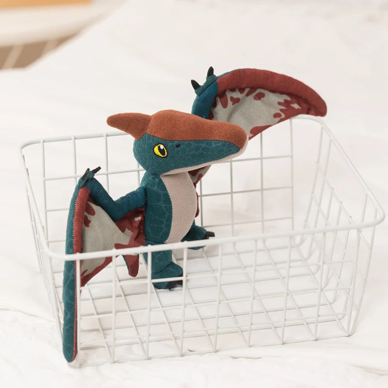 Hot 12cm Cyan Pterosaur Plush Toy Embossed Dinosaur Stuffed Animal Soft Prehistoric Creature For Kids Birthday Gift Room Decor