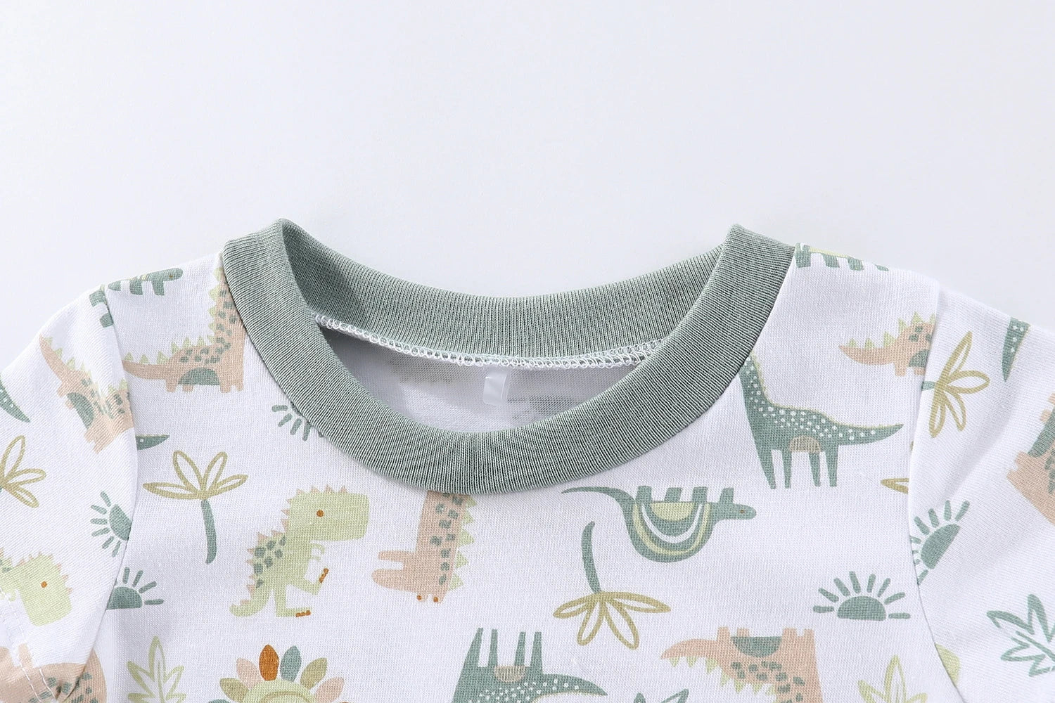 2 Pcs Cartoon Dinosaur Baby Boy Flat-angle Jumpsuits Short Sleeves Newborn Rompers 0-9M Infant Clothes