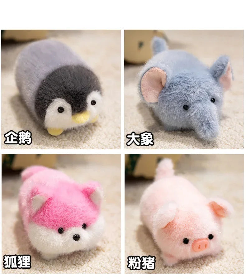 Cute Stuffed Plush Toys Lying Red Panda Fox Sloth Cat Soft Baby Plushie Gifts - Animal Themed Dolls for Children