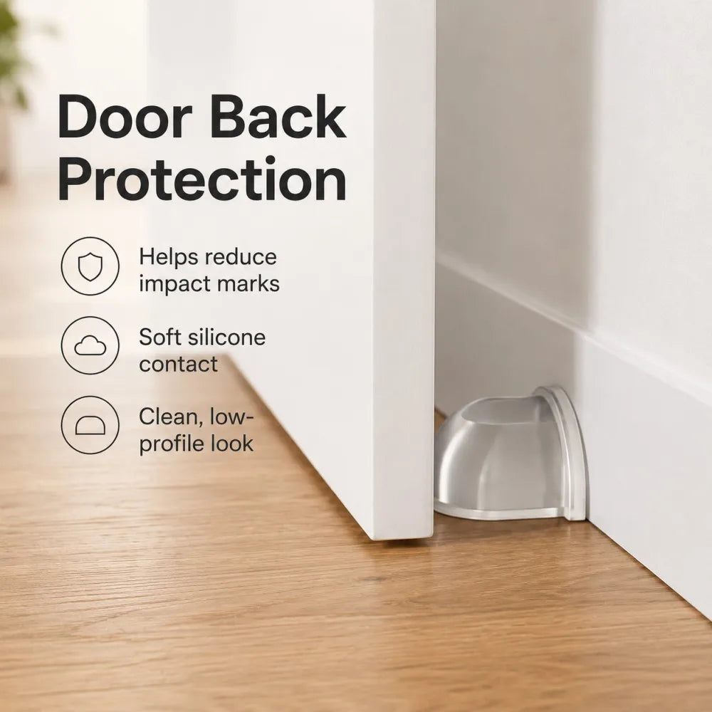 1-8pcs Transparent Silicone Door Stopper Self Adhesive Wall Protector Rubber Bumper Pad For Door Handle Cabinet Corner Furniture
