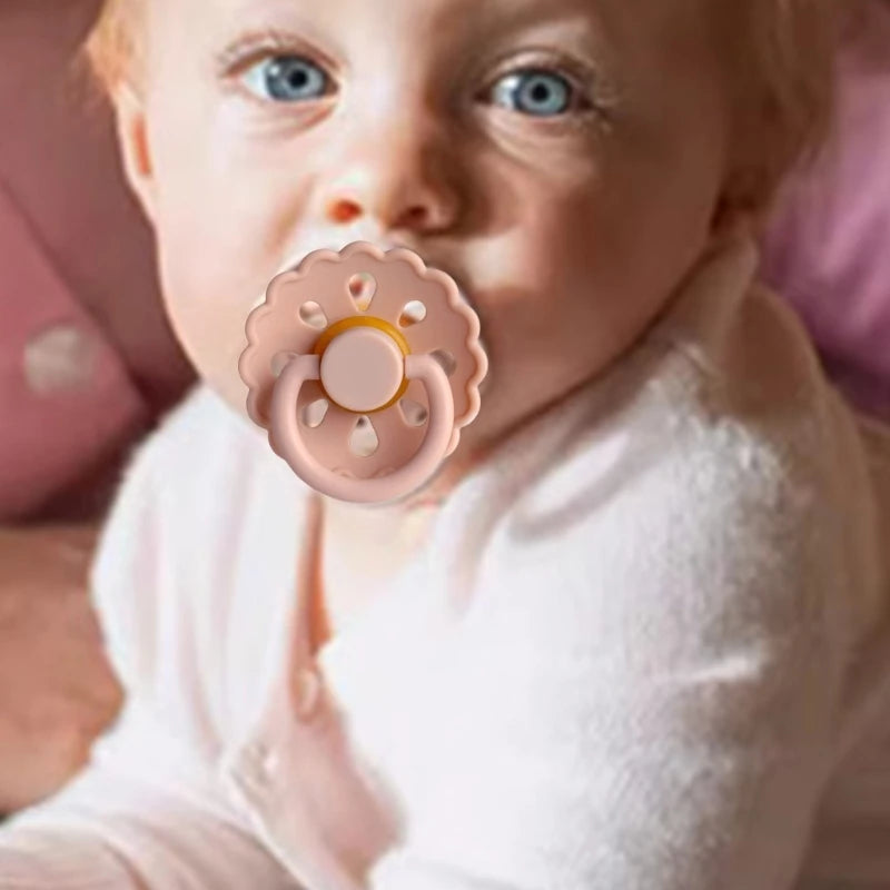 Soothing Pacifier for Newborns Flower Shaped Nipple for 0 to 6M Baby Boys Girls