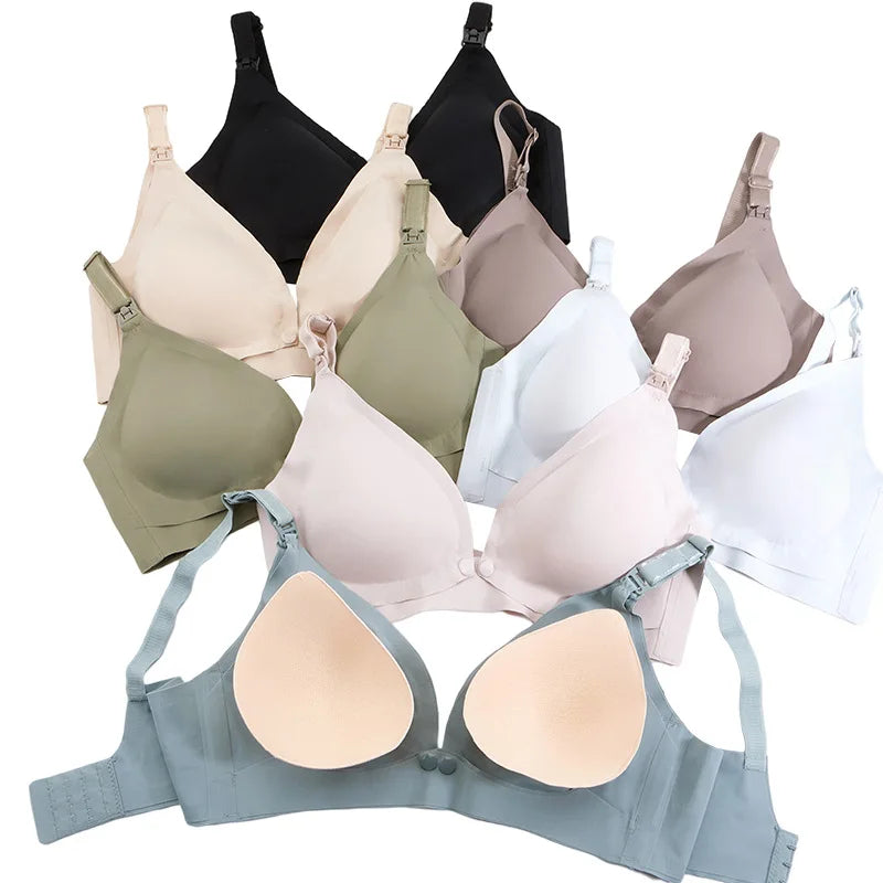 Comfortable Seamless Breast Feeding Bra Wire Free Nursing Bra Front Opening Maternity Special Breastfeeding Underwear Breathable