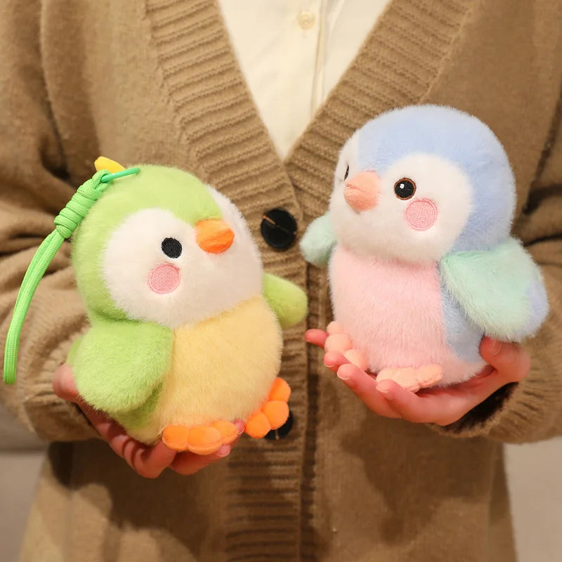 Wholesale 16cm Fluffy Pretty Bird Doll Cartoon Kawaii Pet Plush Toy Lifelike Little Pendants Car Bags Decor Keychain Kid Gift