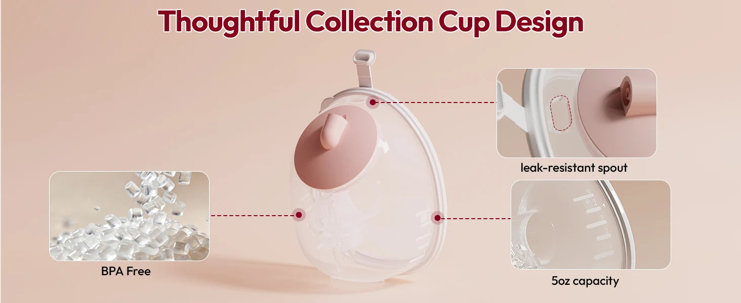 NCVI Electric Breast Pump, with Wearable Cups,4 Modes 9 Levels,Quiet &  Portable Rechargeable for Breastfeeding Moms