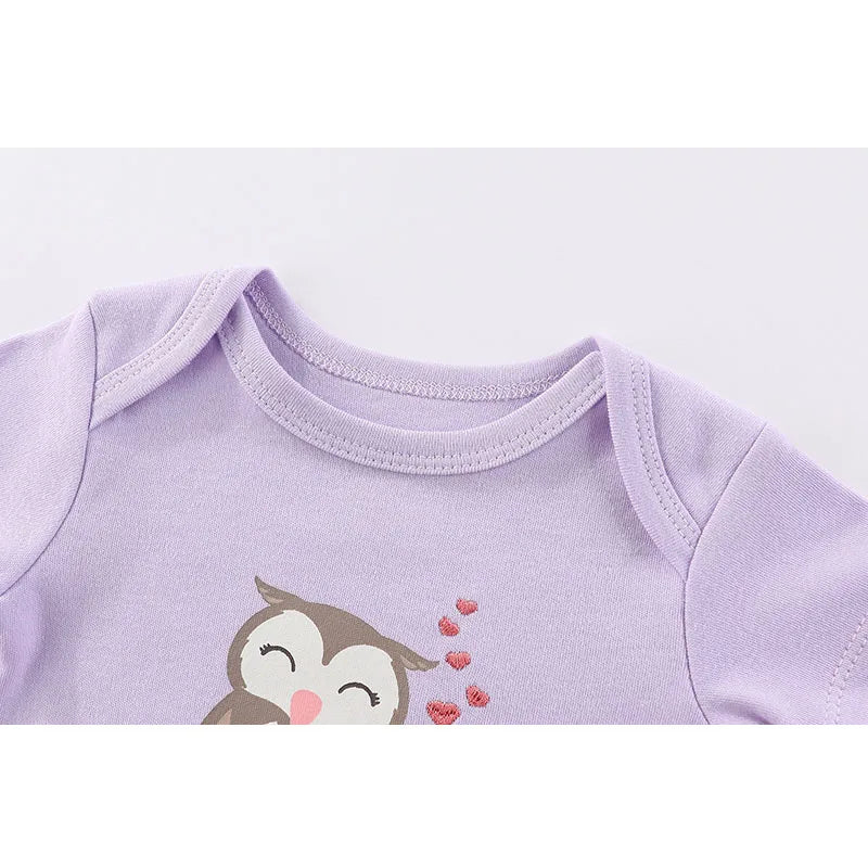 Catoon 3 Pcs/Lot Baby Girls Bodysuits 100%Cotton Soft Newborn Onesies Summer Infant Clothes