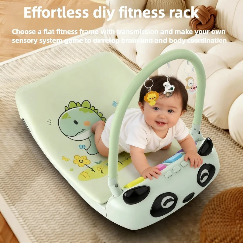 0-12 Months Baby Activity Gym: Music Play Mat with Piano Crawling Blanket & Pedal Game Pad for Newborn Fitness & Early Education