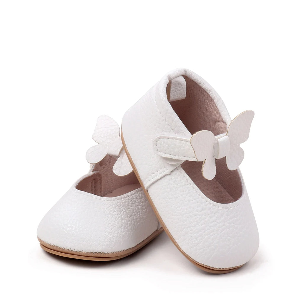 New Spring And Summer Baby Shoes Indoor Learning Shoes Butterfly Velcro Princess Shoes Anti-slip Baby Shoes