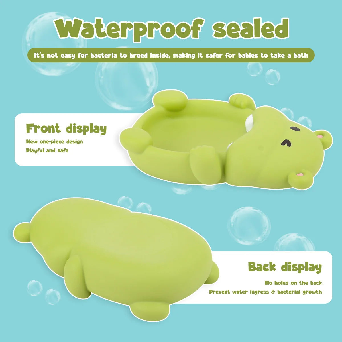 Bath Toys, Floating Teether for Infants, Soft Silicone Squeeze Toys, Sensory Bathtime Set for Newborns, Cute Animal Bath Buddies