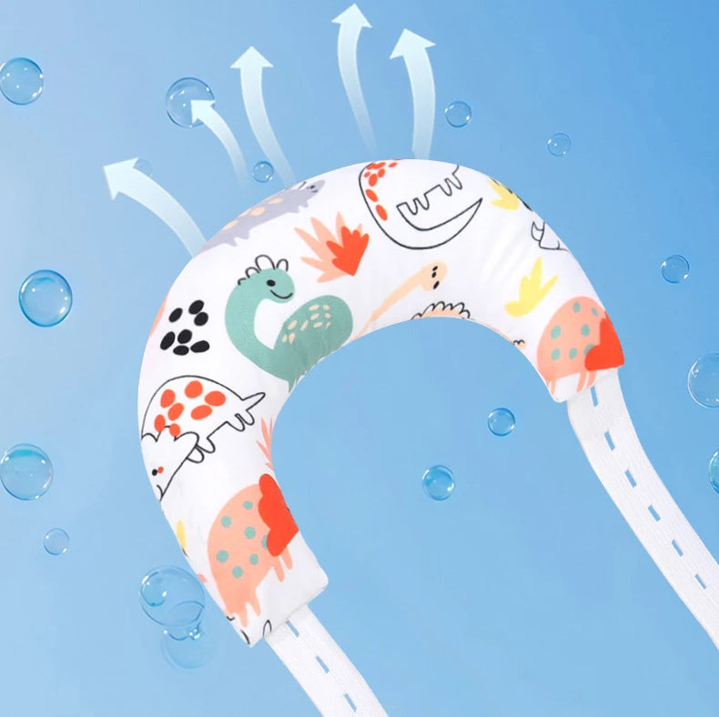 Baby Pillow Newborn Soft Breathable Crescent-shaped Pillows Cartoon Print Neck Correction Pillow for Baby Infant 1-3 Years