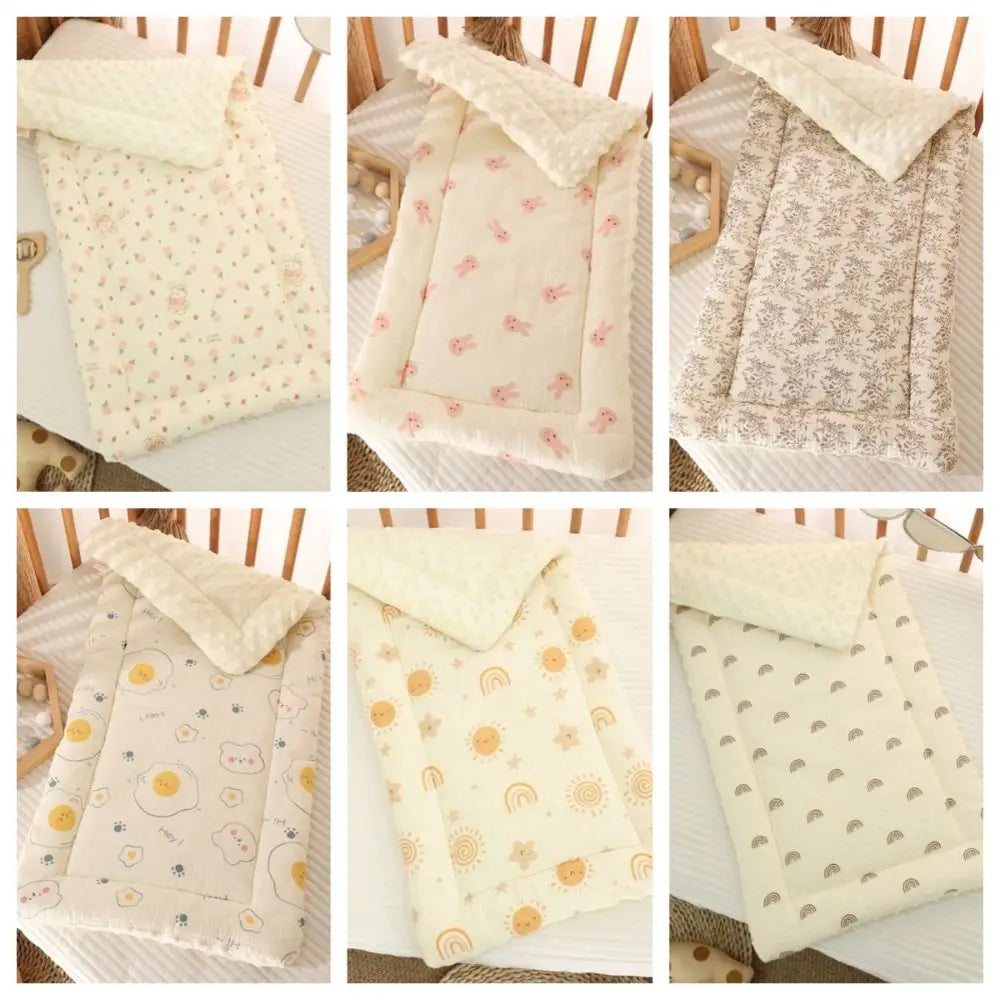 Washable Cartoon Baby Stroller Cushion Rainbow Rabbit Trolley Mattress Cotton Flower Baby Seat Cushion Toddler